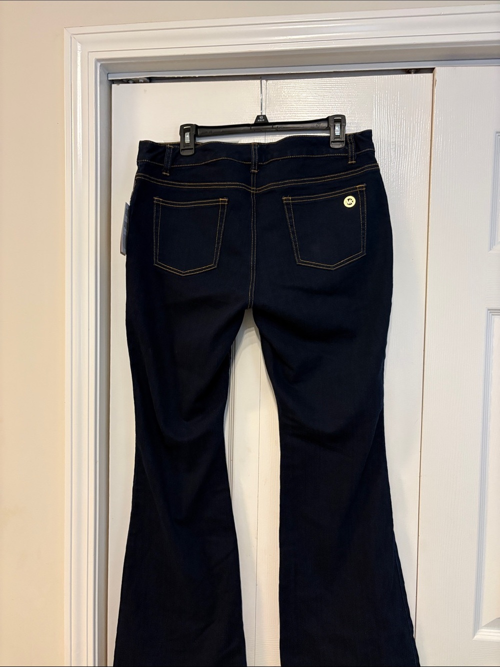 MICHAEL Michael Kors size 12 Dark Blue Women's Flare Jeans 592 - Picture 5 of 10